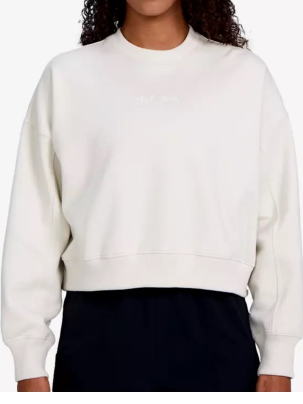 Bad Birdie Cream Cropped Crew Sweatshirt